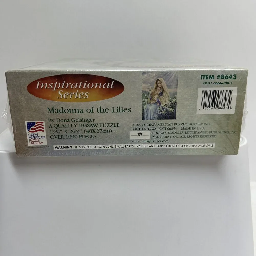 🔥Vintage Madonna‎ of the Lilies DONA GELSINGER 1000 Piece Jigsaw Puzzle #8643